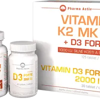 PHARMA ACTIV Vitamín K2 MK7+D3 Forte 125 tablet + Vitamin D3 Forte 2000 I.U. 30 tablet