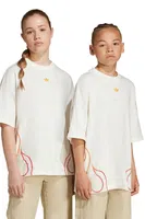 Dětské bavlněné tričko adidas Originals béžová barva, JY2743