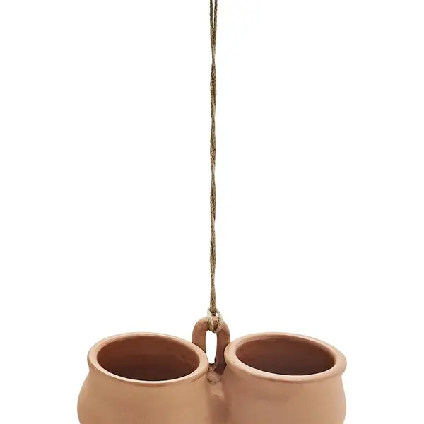 Závěsný obal na květináč Madam Stoltz 24 x 12 x 13,5 cm oranžová barva