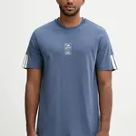 Tričko adidas Stadium Ticket Loose Graphic T-Shirt pánské, modrá barva, s potiskem, JM6472
