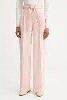 Kalhoty BOSS dámské, černá barva, high waist, 50479405