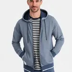 Ombre Men's soft-textured hooded sweatshirt - navy blue