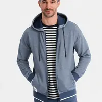 Ombre Men's soft-textured hooded sweatshirt - navy blue