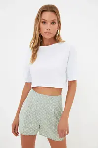 Trendyol Mint Printed Shorts & Bermuda