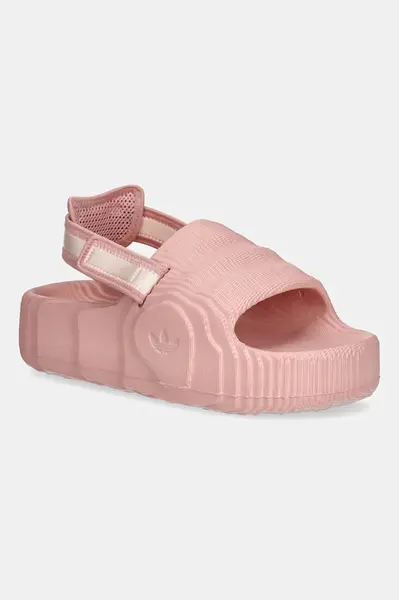 Pantofle adidas Originals Adilette 22 XLG dámské, růžová barva, na platformě, JQ3275