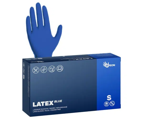 Latexové rukavice Espeon Latex Blue - 100 ks, modré, velikost S (100122) + dárek zdarma