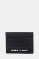 Kožené pouzdro na karty Armani Exchange černá barva, XM000169 AF17217