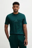 Bavlněné tričko adidas x Z.N.E pánské, zelená barva, s potiskem, JW4736