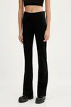 Kalhoty HUGO dámské, černá barva, high waist, 50542730