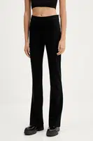 Kalhoty HUGO dámské, černá barva, high waist, 50542730