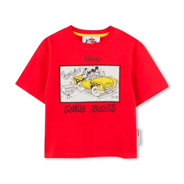 Dětské bavlněné tričko Marc Jacobs červená barva, s potiskem, W60450