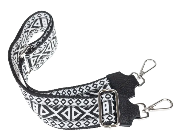 NovaKabelka.cz Látkový přídavný popruh ornamento nero argento