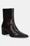 Kožené kotníkové boty Vagabond Shoemakers GISELLE dámské, hnědá barva, na podpatku, 5854-001-35