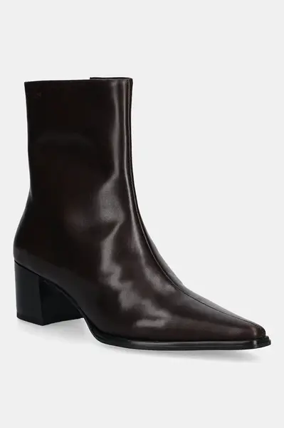 Kožené kotníkové boty Vagabond Shoemakers GISELLE dámské, hnědá barva, na podpatku, 5854-001-35