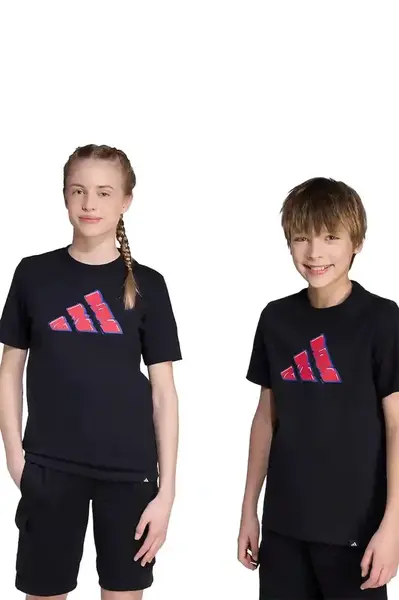 Dětské bavlněné tričko adidas černá barva, JV5106