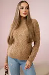 Svetr s ozdobnou tkaninou Camel