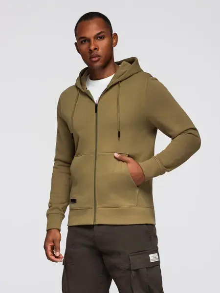 Ombre BASIC men's cotton stretch sweatshirt - olive