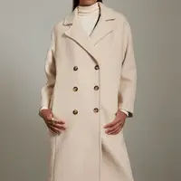 Trendyol Light Beige Boucle Regular Long Wool Coat