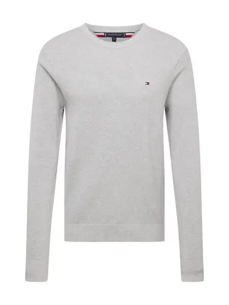 TOMMY HILFIGER Sveter 'ESSENTIAL'  námornícka modrá / svetlosivá / červená / biela