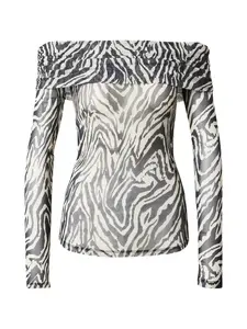 VERO MODA Tričko 'VMFLORY'  čierna / prírodná biela