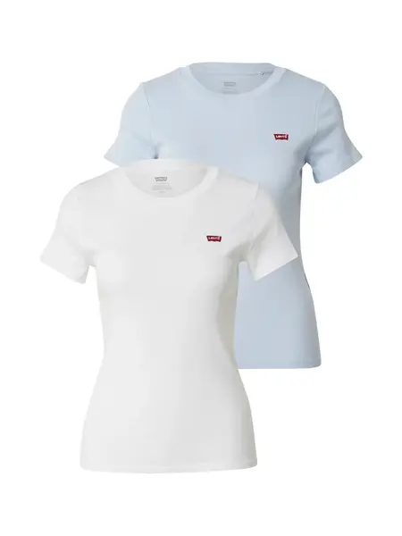 LEVI'S ® Tričko 'Essential Tee (2-Pack)'  pastelovo modrá / biela