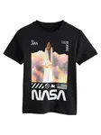 Next Tričko 'NASA'  hnedá / oranžová / čierna / biela