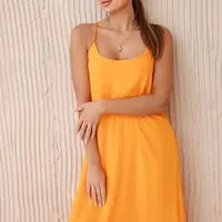Kesi Włoski Dlouhé šaty bez ramínek pomeranč
