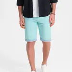 Ombre Men's chinos shorts with contrasting turn-up
