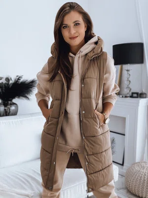 Dámská prošívaná vesta NOELIA khaki Dstreet