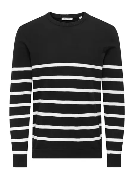 Only & Sons Sveter 'ONSALEX'  čierna / biela