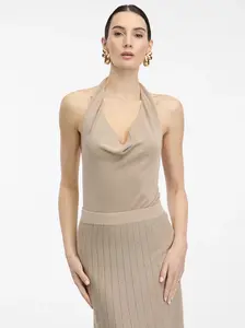 Zlatý dámský top za krk ORSAY - Dámské