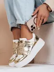 Dámské zlaté sneakersy na platformě HYPERWAY