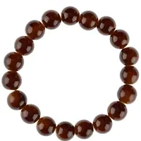 Bead bracelet on elastic band brown