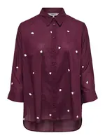 ONLY Blúzka 'ONLNew Lina'  vínovo červená / biela