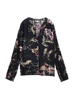 TOM TAILOR Blúzka  béžová / zelená / baklažánová / čierna