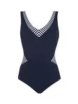 SUNFLAIR Jednodielne plavky  tmavomodrá / biela