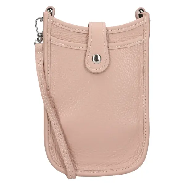 Dámska kožená kabelka na mobil a doklady Italia Simma - svetlo růžová