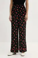 Kalhoty The Sleeper dámské, černá barva, široké, high waist, PSPT03F021N