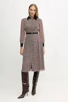 Šaty Liu Jo vínová barva, midi, MF5066 TS116