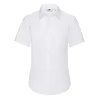 FRUIT OF THE LOOM F18•LADIES SHORT SLEEVE POPLIN SHIRT