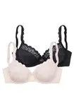 PETITE FLEUR Podprsenka  púdrová / čierna