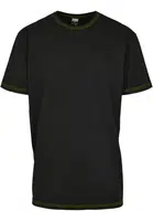 Heavy Oversized Contrast Stitch Tee černá/elektrická limetka