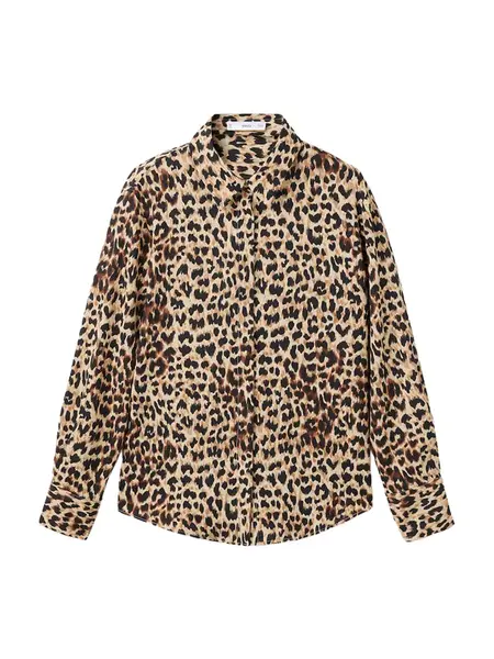 MANGO Blúzka  hnedá / koňaková / svetlohnedá / čierna