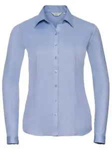 Women's Long Sleeve Shirt, Herringbone Shirt Russell