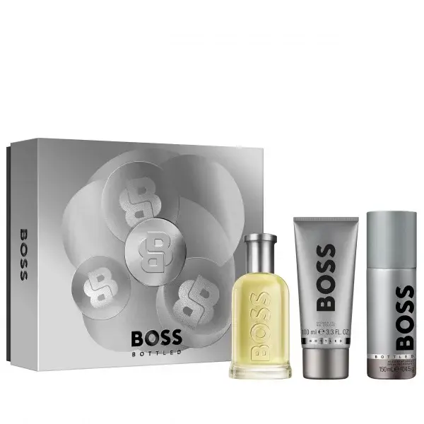 Hugo Boss Boss Bottled Eau de Toilette dárková sada (toaletní voda 10 ml + deodorant 150 ml + sprchový gel 100 ml)