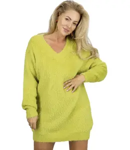 Pri Fluffy sweater knit dress neckline FUZZYVIBE