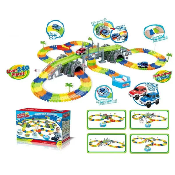 Alltoys Variabilné dráha 240 dielov s tunelmi a točňou