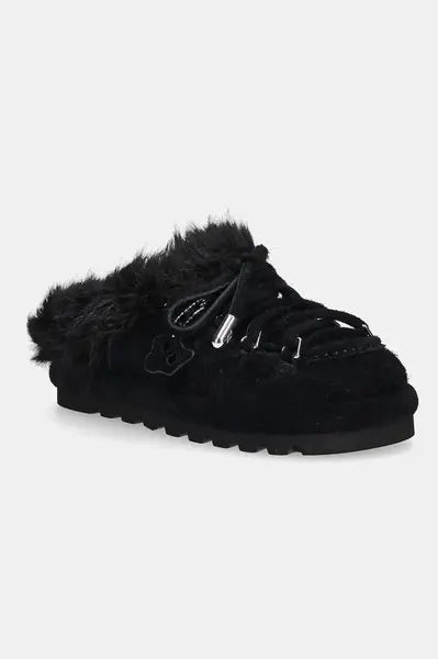 Semišové papuče Naked Wolfe Harlow černá barva, Harlow Black Suede