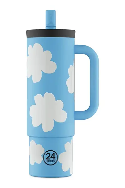 Termohrnek 24bottles Straw 800ml Blue modrá barva, Straw.800.Blue