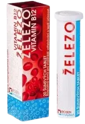 ROSEN PHARMA ŽELEZO + Vitamín B12 20 šumivých tabliet
